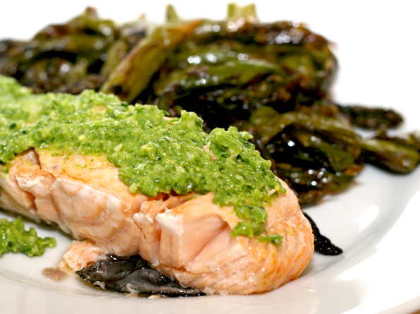 Baked Salmon With Pesto Crust