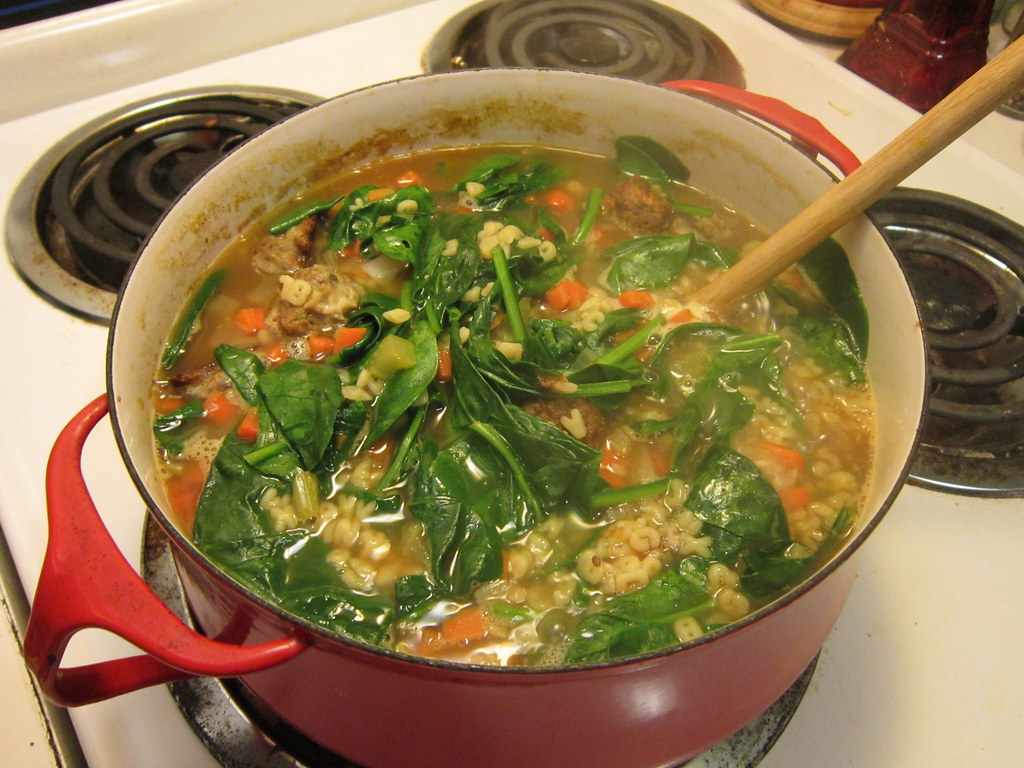 Italian Wedding Soup With Mini Meatballs