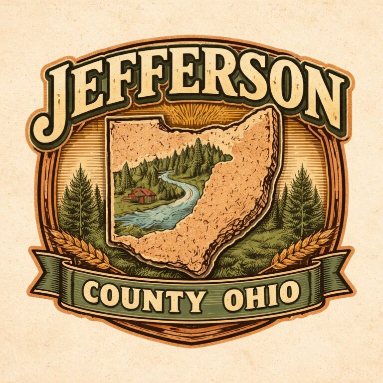 Jefferson County Ohio vintage illustrated badge