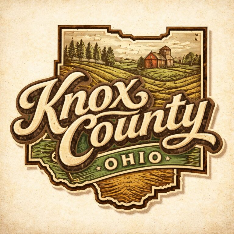 Knox County Ohio vintage illustrated badge