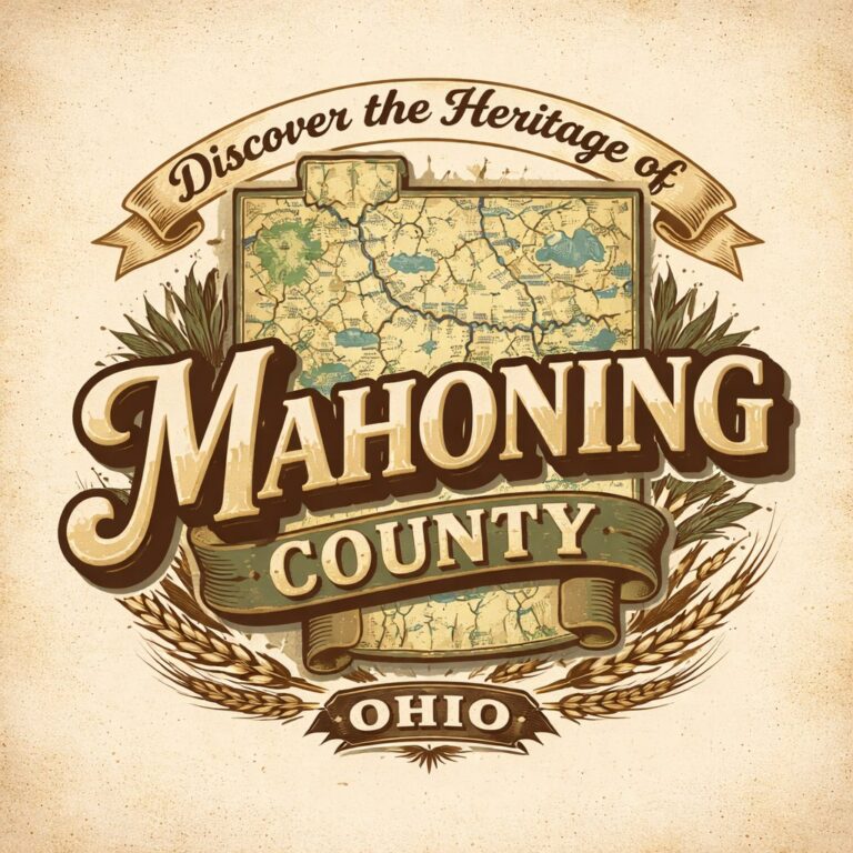 Mahoning County Ohio vintage illustrated badge