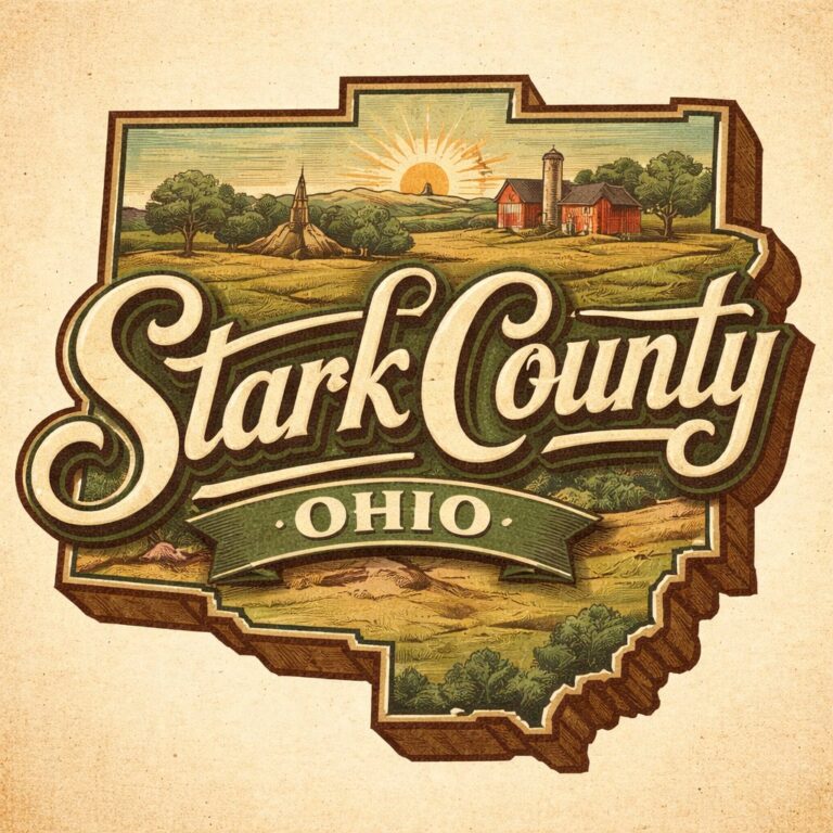 Stark County Ohio vintage illustrated badge