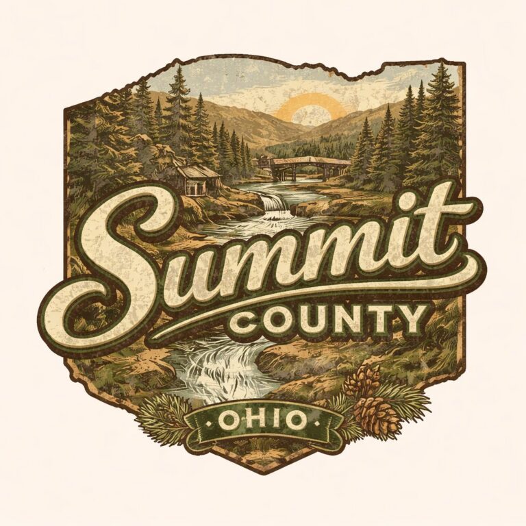 Summit County Ohio vintage illustrated badge