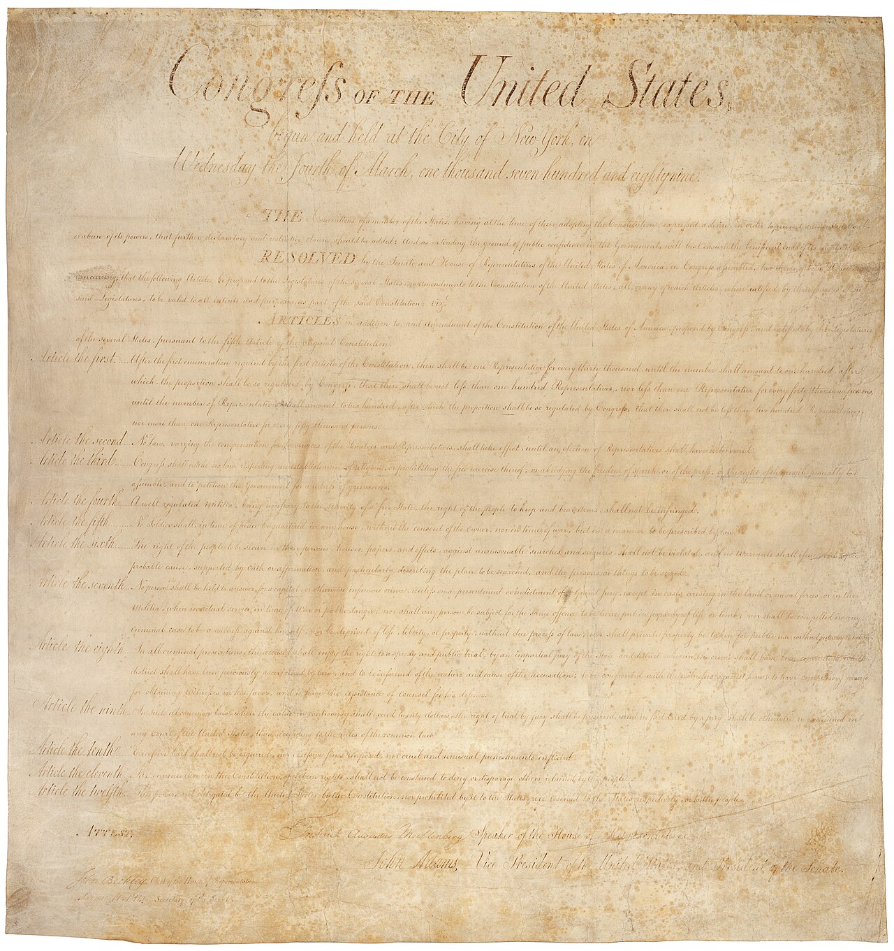 The Bill of Rights